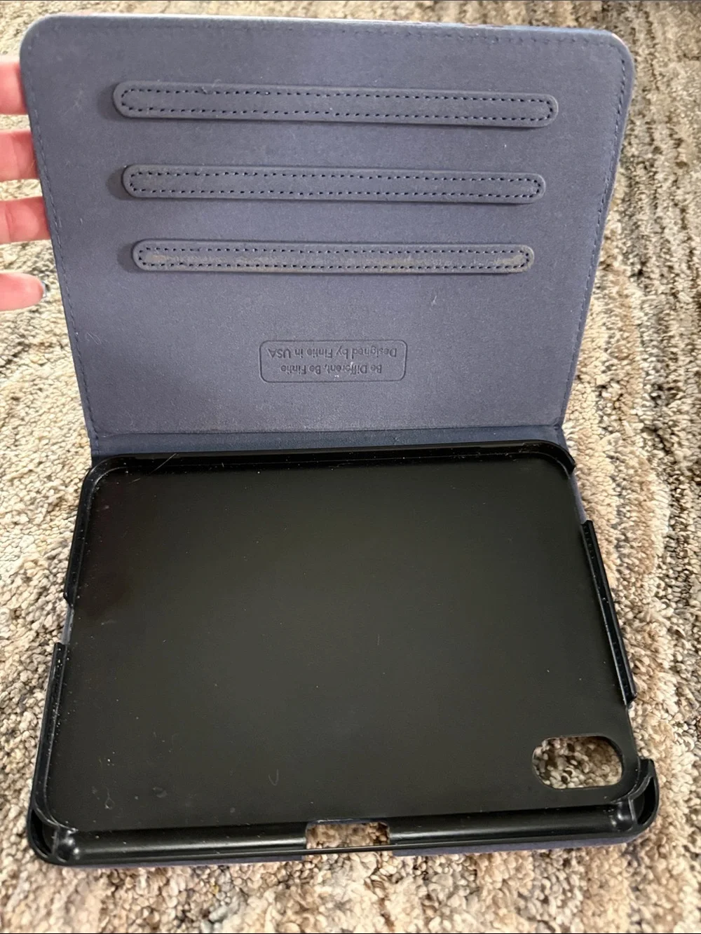 iPad Mini 6 Series Tablet Folio Case w/ Elastic Strap, Apple Pen Holder